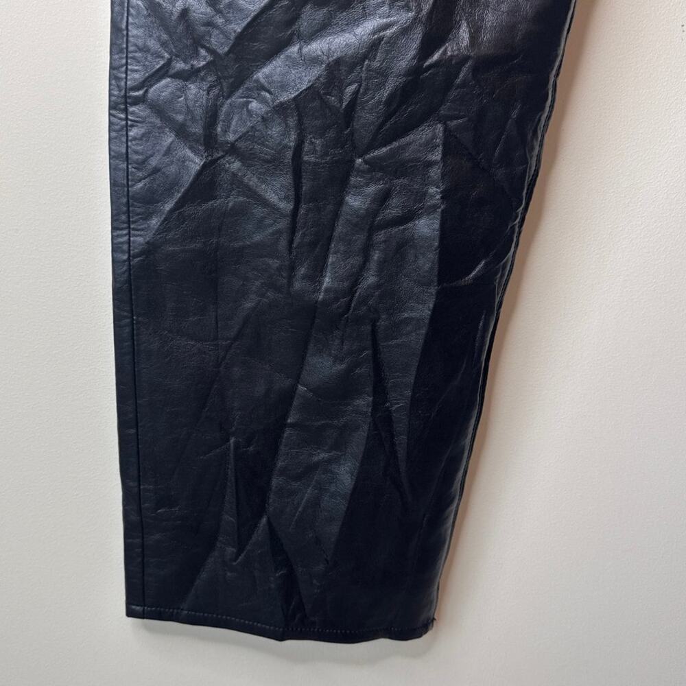 AGOLDE Broken Waistband Recylced Leather Pants Size 29 Black - Picture 5 of 9